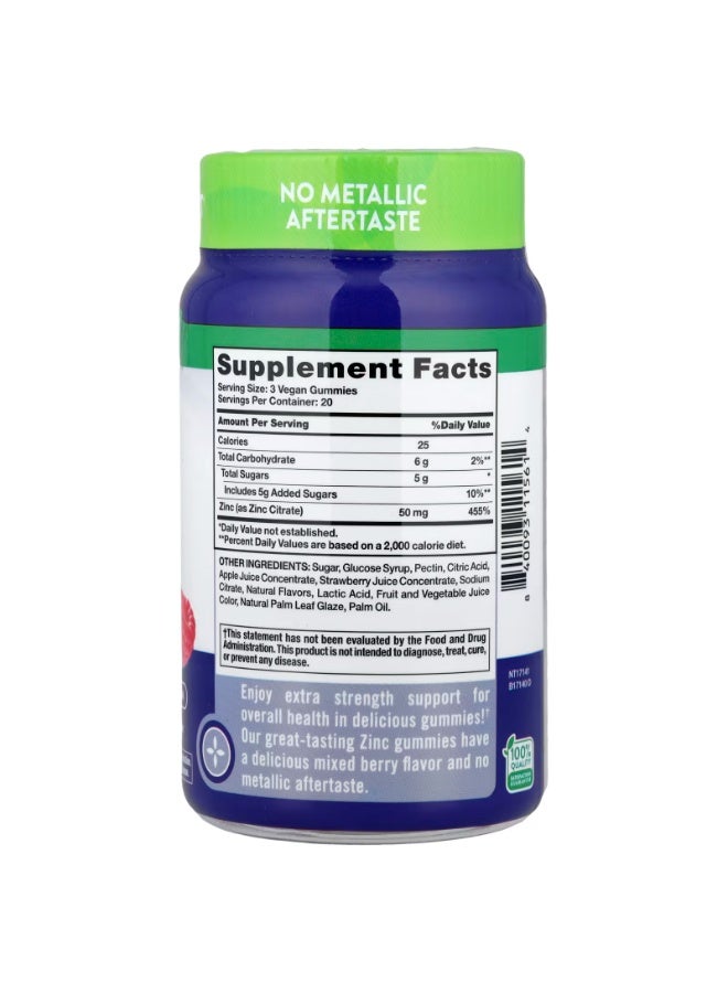 Nature's Truth Zinc Gummies, Delicious Mixed Berry, 60 Gummies (16 mg Per Gummy) - Image 2